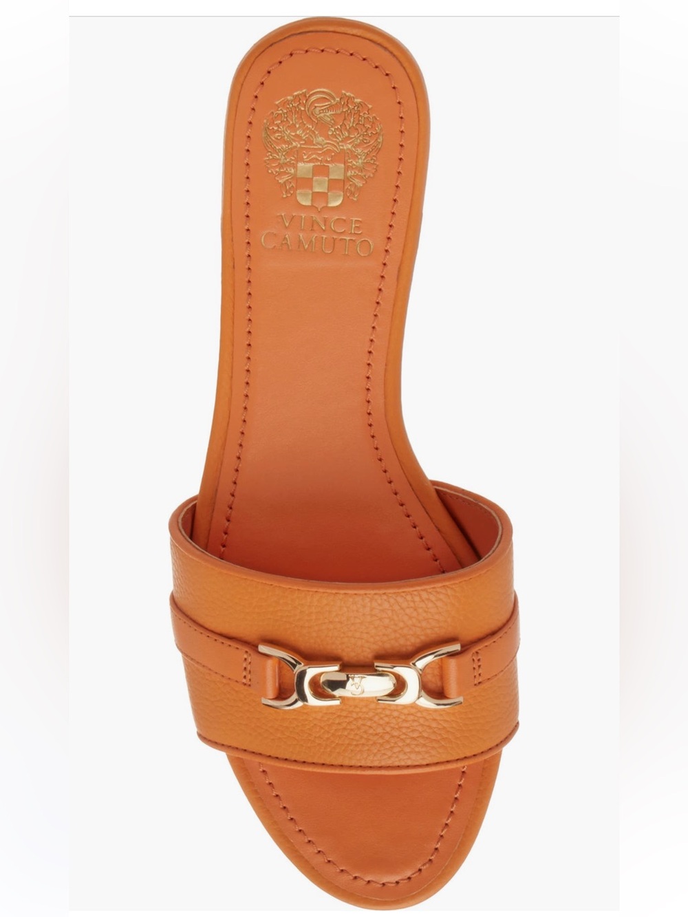 Vince Camuto Orange Leather Maxine Slide Sandal NWT - Picture 4 of 6